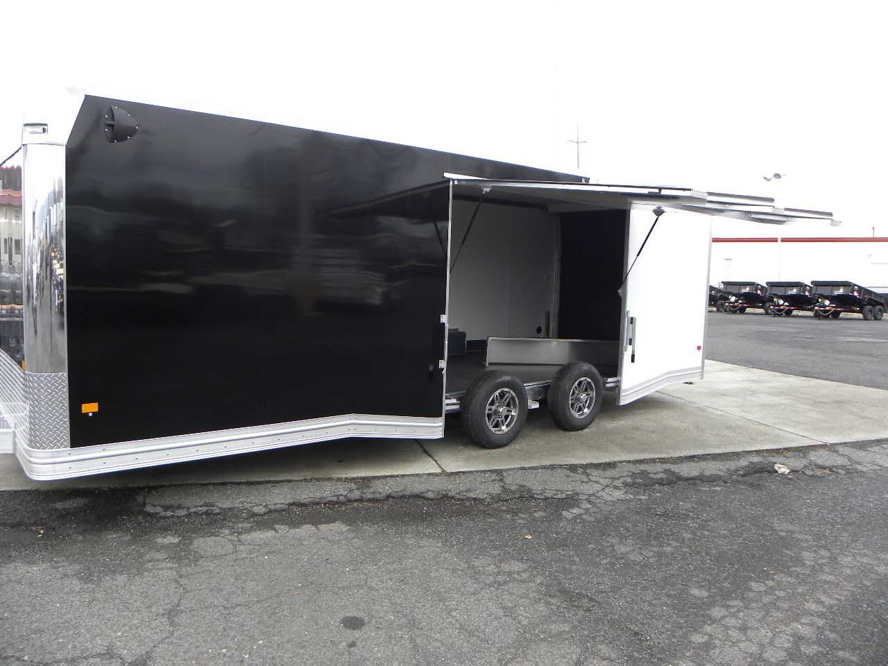 2021 Alcom EZ-Hauler 8x24 Carhauler *Rubber Coin Flooring* - Image 3
