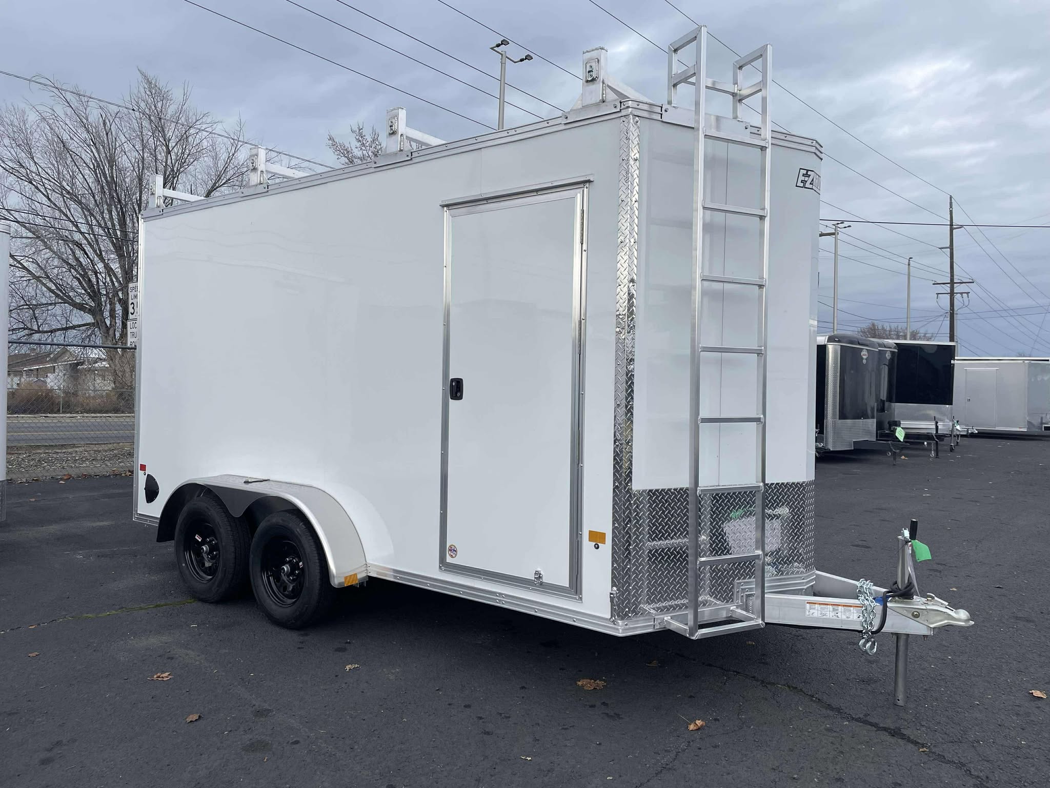 2025 alcom 7 x 14 ez hauler enclosed trailer contractor package