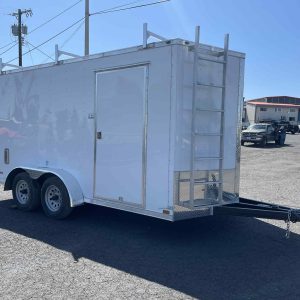 2025 Cargo Mate 7 x 14 Contractor Enclosed Trailer **Ladder Racks**